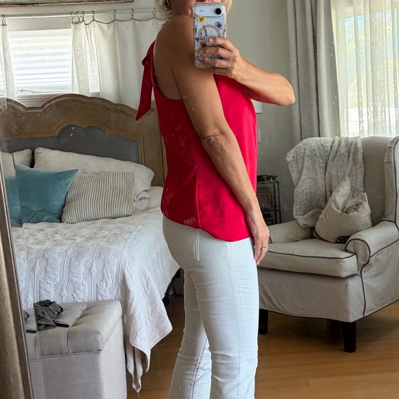 Red Halter Tank Blouse - Pleione women’s size M - Picture 4 of 6